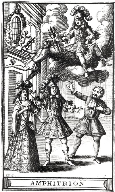 Moliere（1622-73）的“Amphitryon”主题由Jean Sauve（1660-91）刻，于1668年在巴黎出版 作者 皮埃尔·布里萨特